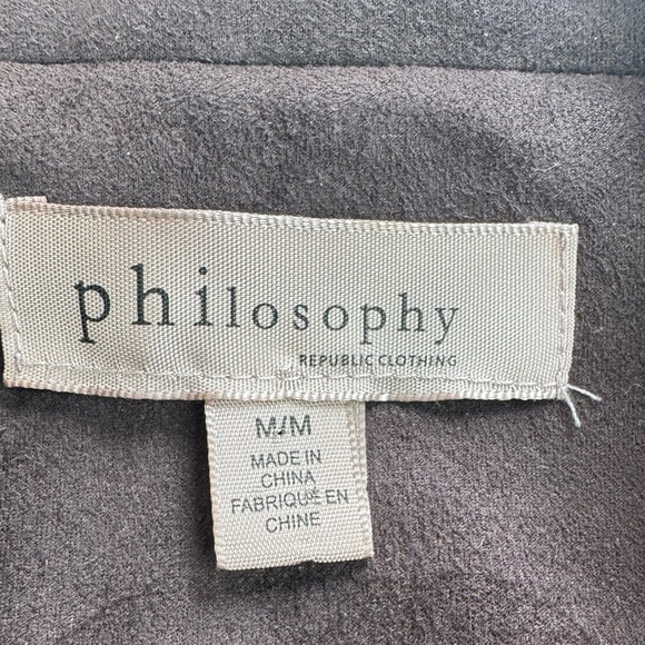 Philosophy Faux Suede Open Moto Jacket Womens Size Medium - Picture 4 of 11